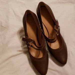 Brown leather shoes